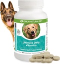 천연 애완 동물 궁극적 인 매일 비타민 만 - Dogs Balanced Health & Vitality에 대한 멀티 비타민 보충을 완료하십시오. 수석 작고 큰 Canine Food Immune 소화 지원 -180 Soft Chews Tablet