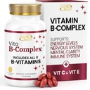 SIGNIFY NATURE VitaBComplex with Vitamin C and E, B Complex Vitamins for Women & Men, BComplex Supplements, VIT B1, B2, B3, B5, B6, B8, B9, B12, 슈퍼 B Softgels - 60 CT