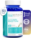 식물 기반 순수한 Biotin 보충 캡슐- 지원 더 강한 손톱 & 머리 성장 Sesbania Grandiflora 해바라기 씨앗 Amla Beetroot & Spinach - 60 Veg 캡슐과 풍부