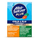 Alka-Seltzer Plus Power Max Cold & Flu Day+Night Medicine : 성인 및 어린이 12 년 및 노인, 36 조사, 포장 5 월 Vary 용 Cough Suppressant, Cold 및 Flu Medicine
