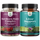 Extra Strength Hawthorn Berry 캡슐의 번들 - Digestion 및 Heart Health Supplement 및 Liver Cleanse 및 Detox 및 Repair Formula - 초본 Liver 지원 보충 교재