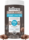 Bellway Super Fiber + Protein Powder, Sugar-Free Organic Psyllium Husk Fiber Supplement Powder, 리치 초콜릿, 12.7 oz