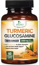 Turmeric Curcumin 보충교재 2000mg - Glucosamine, Ginger & MSM를 가진 95% Curcuminoids, 제일 흡수를 위한 BioPerine 까만 고추, 성격 Vegan 합동 지원, 미국에서 병에 넣어지는 비 GMO - 60의 캡슐