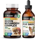 BIO KRAUTER Dozen Mushroom 100 캡슐 & 소나무 바지 4 Fl. Oz.