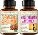 검은 후추 추출물 및 여성을위한 Multivitamin가있는 Turmeric Curcumin