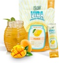 Hydration + Immunity Electrolyte 음료 혼합 – Mango Agua Fresca 풍미 | Wellmune®, Acerola, Coconut Water & Minerals를 가진 설탕 자유로운 분말 | 15 단 하나 Serve 지팡이 팩, 자연적인 풍미