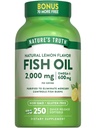 자연의 진실 물고기 기름 2000 mg | 600 mg 오메가 3 | 250 Softgels | 자연적인 레몬 맛 | 비 GMO와 글루텐 무료 보충교재