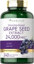 Carlyle 포도 씨앗 추출 24,000 mg 동등한 240 캡슐 | 최대 강도 표준 추출 | Non-GMO, 글루텐 무료