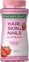 Nature 's Bounty Vitamin Biotin Optimal Solutions Hair, 피부 및 손톱 Gummies, 80 카운트.