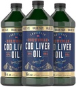 Carlyle 노르웨이어 Cod Liver Oil | 16oz | 3병 팩 | 액체가 난 생선 기름 보충 | 비 GMO, 글루텐 프리