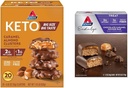 Atkins Caramel Almond 클러스터, 글루텐, 섬유, 1g Sugar, 2g Net Carb, Keto Friendly, 20 Count & Endulge Chocolate Caramel Mousse Bar, 디저트 좋아하는, 1g Sugar, 섬유, 5 Count