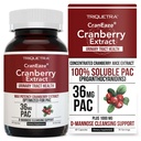 CranEaze® : Cranberry Juice Extract Plus D-Mannose - 36 mg PAC, 100 % 수용성 PAC - 여성을위한 가장 효과적인 크랜베리 알약, UTI 크랜베리 보충 - 60 캡슐