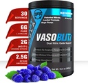 VASOBLITZ 상, NO3T Arginine Nitrate, L-Citrulline, Betaine Anhydrous,Calcium Lactate, Muscular Endurance (30 서빙) (블루 라즈베리)에 대 한 카페인 무료