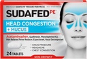 Sudafed PE 머리 혼잡 + Sinus 압력, 고통 & 혼잡, 24 ct를 위한 Mucus 정제