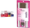 Lipo-Flavonoid Day & Night Tinnitus Relief Combo Kit with Vitamins, 90 Caplets & Swisspers Premium Cotton Swabs, 300 카운트