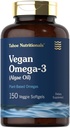 Carlyle Vegan Omega 3 보충 | 150 Softgel | 조류 오일 | 비 GMO & 글루텐 프리 | 타호 영양