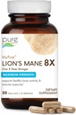 PURE ESSENCE LABS MyPure Lion's Mane 8X - 궁극적인 인지 성과, 초점 및 정신 명확성, 30의 캡슐을 위한 100% 과일 몸 유기 사자 Mane를 가진 최대 힘 두뇌 지원