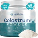 Pure Colostrum Powder 130g, 40% IgG, 65 인분 | 처음 4-6 시간 젖을 짜는, 잔디 볶음, Pasture Raised, Unflavored Bovine Colostrum Supplement from Midwest USA Farm | Calostro Bovino para Adultos