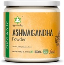 유기 Ashwagandha 뿌리 분말 | 5.29oz 재사용할 수 있는 단지 | 인도의 100% 익지않는 | Withania Somnifera - Ayurvedic 초본 보충교재 분말