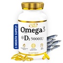 SIGNIFY NATURE Omega 3 비타민 D3 5000 IU - 뇌 건강을 위한 1000mg Triglyceride 캡슐 - Omega3 EPA DHA + VIT D 3-90CT를 가진 물고기 기름 보충교재