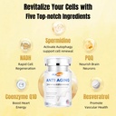 노화 방지, Resveratrol, NADH & PQQ, 건강한 머리, 피부 및 못, 세포질 건강, spermidine, Ubiquinol, 미국 60 캡슐에서 만드는 GMP