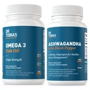 Tobias Omega 3 물고기 기름과 Ashwagandha 캡슐, 지원 전반적인 웰빙 & 균형 에너지 & 탄력, 비 GMO
