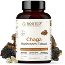 ROOTED Actives, Siberian Chaga 버섯 추출물, 공인 유기농   35 % 베타 글루칸 - 실험실 검증 | 산화 방지제 및 활력 지원 (60 Veg Caps)