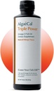 ALGAECAL 세 배 힘 1200mg EPA & DHA 오메가 3 물고기 기름 보충교재, 지원 뇌, 심장, 피부 & 뼈, 액체 유화액 망고 맛, Burp-Less, 미국에서 만드는 설탕 자유로운
