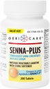 GeriCare Senna Plus Stool Softener, Docusate Sodium 50mg, Sennosides 8.6mg, 200 정제 (1 팩)