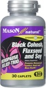 MASON NATURAL Menopause Trio : Black Cohosh, Flaxseed, & Soy (Extended Release) - 5 월 Alleviate 핫 플래시 & 나이트 스웨터 *, 건강한 호르몬 밸런스 *, 30 캡슐 지원