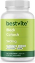 BESTVITE Black Cohosh 540mg (240 채식 캡슐) - No Stearates - No Fillers - Vegan - Non GMO - 글루텐 무료