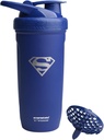 Smartshake DC COMICS 강화 스테인레스 스틸 단백질 셰이커 병 900 ml | 30 온스 - 누설 나사 - 온 뚜껑 - BPA 무료 - Unisex - 비 절연 - Superman 로고
