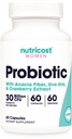 여성을위한 Nutricost Probiotic 30 억 CFU, 60 캡슐 - Acacia 섬유, Uva Ursi 및 Cranberry 추출물, Non-GMO 및 글루텐 무료