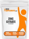 BulkSupplements.com 아연 시트레이트 분말 - 아연 보충제, 미네랄 보충, 면역 지원 - 글루텐 무료, 100mg 서빙 당, 500g (1.1 파운드) (팩 1)