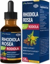 Rhodiola Rosea (Rodiola) 추출물 드롭, 천연 Adaptogen Supplement / W Ashwagandha, Ginseng, Holy Basil, & Echinacea for Energy, 두뇌 건강, Immunty & Mood Support. 2oz