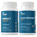 Tobias Omega 3 Fish Oil & Blood Pressure Support는 심장, 뇌, 면역, 순환 건강, 비타민 C, B6, B12, Niacin, Folate & 허브와 함께 보충제를 지원합니다.