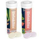 Drinklits Ginger-Lime Electrolyte Hydration & Strawberry Immunity Tablets (2) 튜브 콤보 팩 | 훌륭한 맛 – 글루텐 무료 – 매일 사용 | 20 서빙 (10 튜브 당 정제)