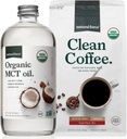 Natural Force Organic Ground Clean Coffee + Organic MCT Oil Bundle - 100 % 순수 코코넛 MCT & Mold & Mycotoxin 무료 커피 - 비 GMO, Keto, Paleo 및 Vegan - 10 Oz Bag 및 16 Oz Glass Bottle