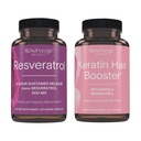 예비 품목 아름다움, Resveratrol 500 mg의 심장과 세포질 건강을 위한 산화 방지제 보충교재 30 모자 & Biotin & Resveratrol, 머리 및 못 성장 보충교재 120 모자를 가진 Keratin 머리 승압기