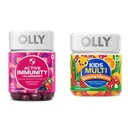 OLLY Gummy 활성 Immunity+Elderberry 45 Gummies & Kids Multivitamin 거미 웜 70 카운트