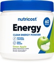 Nutricost Energy Complex (Green Apple) (60 인분) - 청정 에너지 분말, 300g 규정식 보충교재