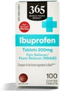 365 매일 가치 Ibuprofen 정제 200mg의 100개의 ct
