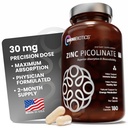 OmniBiotics 아연 Picolinate 30mg 보충교재 – 면역 체계, 건강한 피부를 위한 높은 흡수 아연, 및 에너지 지원 – 180 Vegan 캡슐