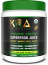 Greens Superfood Juice Powder - Spirulina, Chlorella, Matcha, Wheat Grass, Digestive Enzymes & Probiotics와 함께 USDA 유기농 슈퍼 그린 파우더 - 레몬 맛 -30 ServQ