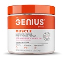 Genius 브랜드 인 Genius 근육 - 성장, 내구시간 및 회복을위한 근육 건강 보충 - Non-Hormonal Formula - 6 Organic Mushrooms - Naturally-Sweetened - 30 서빙 - Strawberry Vanilla