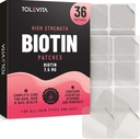 Biotin Patches - 36 PC | 7.5 mg Biotin with Essential Vitamins & Minerals | 건강한 모발, 강한 손톱 및 레이디언트 스킨 지원 | 뷰티 및 액티브 라이프 스타일에 사용하기 쉬운