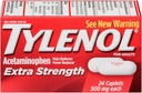 TYLENOL 여분 힘 Acetaminophen 500 mg 캡슐 24 각