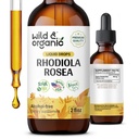 Wild & Organic Rhodiola Rosea Tincture - Mood Support - Relaxing Rhodiola Supplement - 뿌리 추출물 액체 드롭 - 채식, 설탕 및 알코올 - 무료 2 fl oz