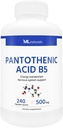 ML 자연 Pantothenic 산 B5 240 야채 캡슐. 에너지 대사, 신경 시스템 지원, NSF 인증 및 cGMP 준수