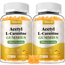 2 팩 Acetyl L 카르니틴 보충교재, Boost 에너지, Immunity, Vegan, 오렌지 풍미, 120 조사를 위한 자연적인 영양 보충교재